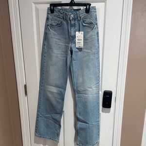 Zara Light Blue Flare & Wide Leg Jeans